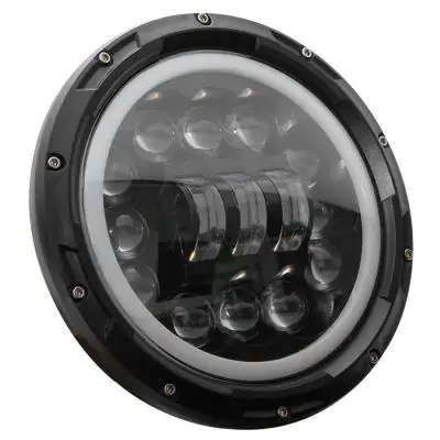 TRJ 15 LED Full Ring  LED 7 inch Headlight H4 Fitting Headlight