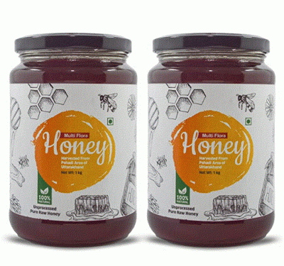 Goldwyn Honey: Multiflora Raw Honey | 100% Pure & Natural | Organic Honey | Unprocessed – Unfiltered – Unpasteurized | Single Origin – No Additives - Ethically Sourced | Ayurvedic (Pack of 2 x 1 KG)